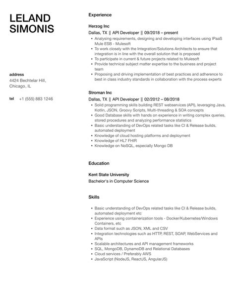 Afbeeldingsresultaten voor REST API CV Sample