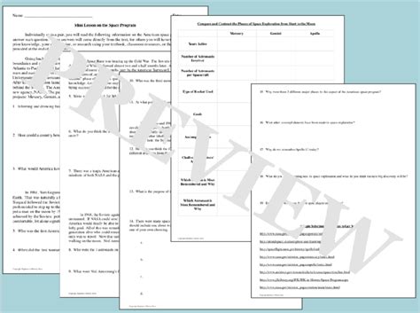 Space Program Worksheet に対する画像結果
