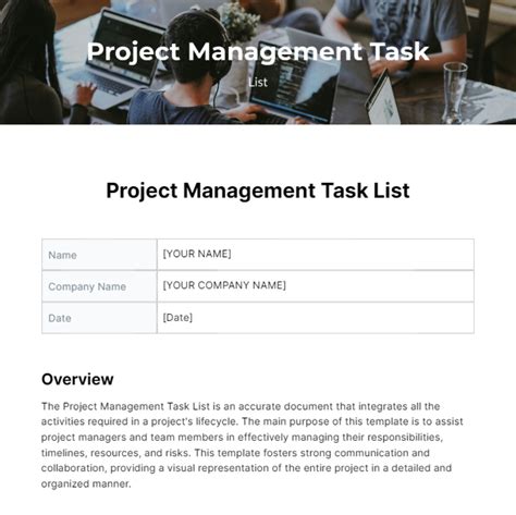 Project Task List に対する画像結果