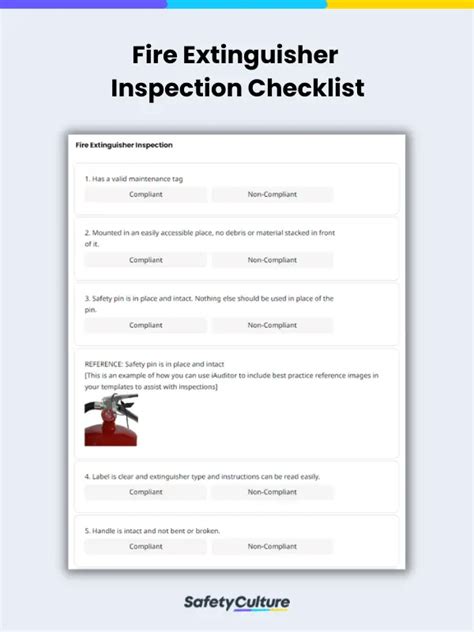 Image result for Fire Extinguisher Checklist
