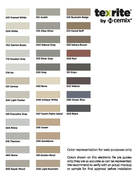 Tile & Grout Color Chart に対する画像結果