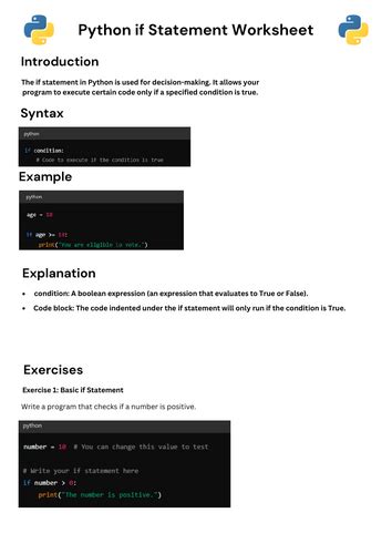 Image result for If Else Statement Practice Exercises Python