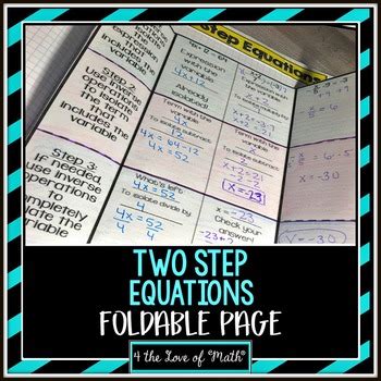 Image result for Two-Step Equations Foldable