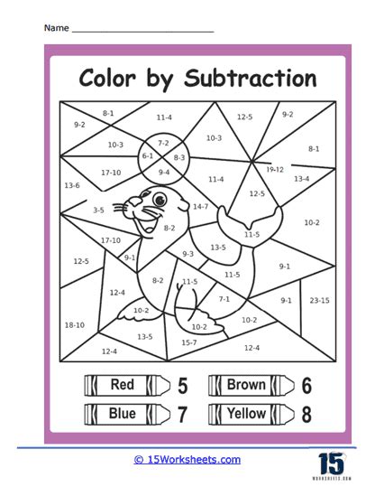Subtraction Coloring Worksheets 3rd Grade に対する画像結果