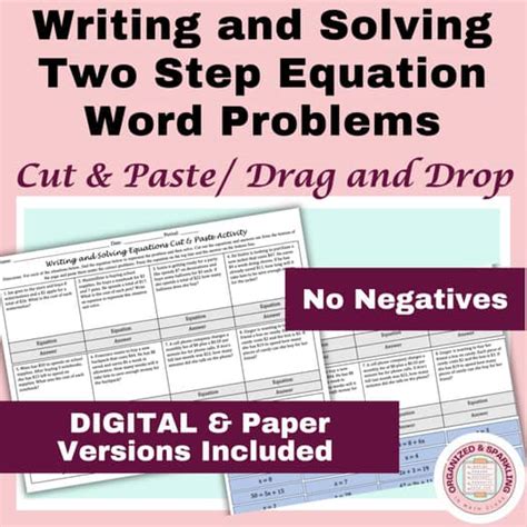 Afbeeldingsresultaten voor Writing 2 Step Equations From Word Problems