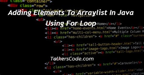 For Loop Elements に対する画像結果