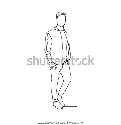 Contour Line Drawing Man Standing に対する画像結果