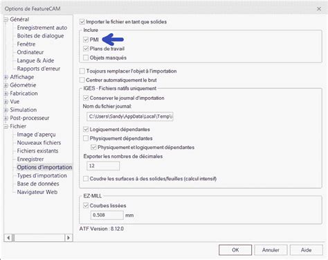 FeatureCAM Import Database に対する画像結果