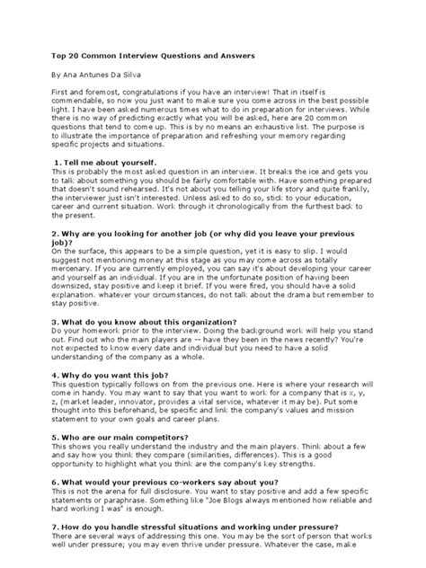 Common Interview Questions Printable に対する画像結果