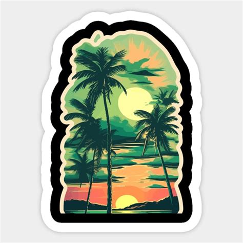 Palm Tree Sunset Sticker に対する画像結果