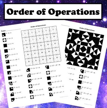 Toradh íomhá ar Order of Operations Color Sheet