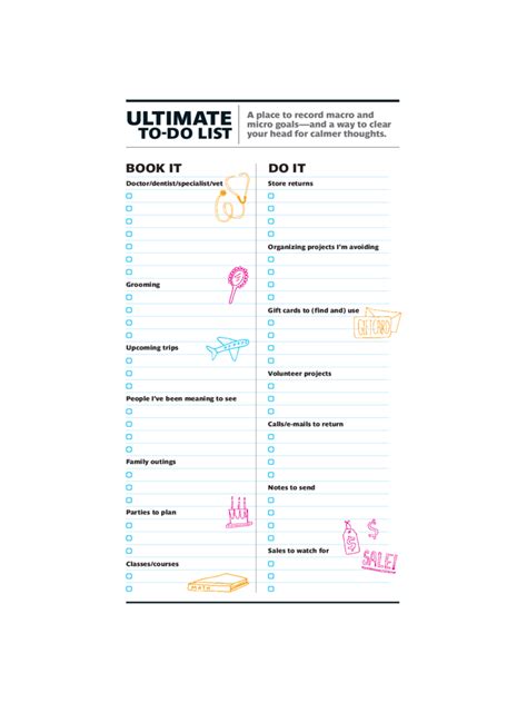 Image result for Free Sample to Do List Template