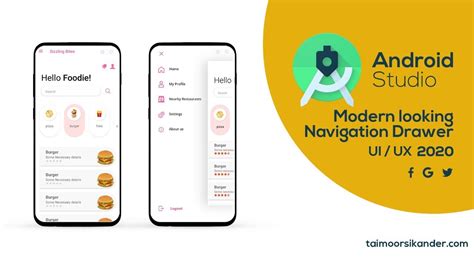 Toradh íomhá ar Navigation Drawer Android Studio