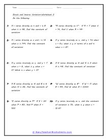 Afbeeldingsresultaten voor Joint Variation Worksheet Kuta Software