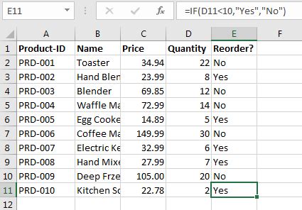 Image result for Excel Is Statements List with Examples