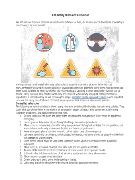 Image result for Lab Safety Guidelines