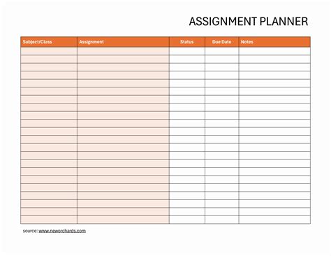 Assignment List Free Printable に対する画像結果