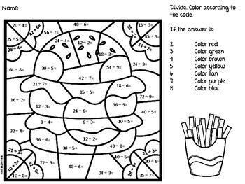 Afbeeldingsresultaten voor Color by Number Math Worksheets 3rd Grade