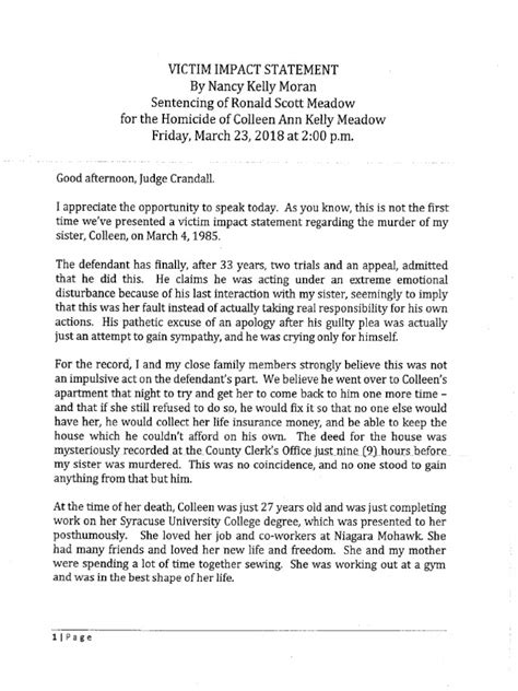 Personal Impact Statement Examples に対する画像結果