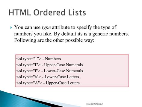 Image result for Basics of HTML List