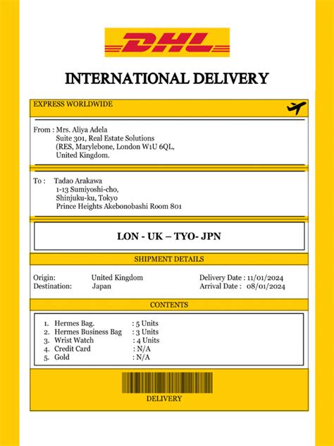 DHL Consignment Note に対する画像結果