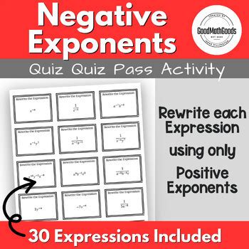 Toradh íomhá ar Negative Exponents Activity