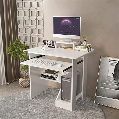 Image result for Small Computer Desk with Keyboard Tray