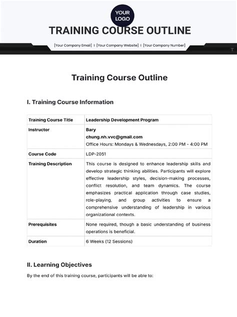 Image result for Course Outline Format Template