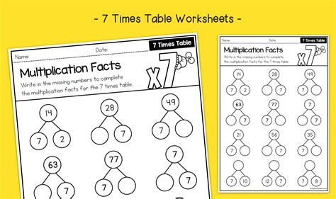 Free Math Worksheets Multiplication Facts 7 に対する画像結果