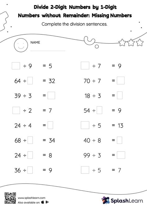 Image result for Long Division Missing Numbers Worksheet