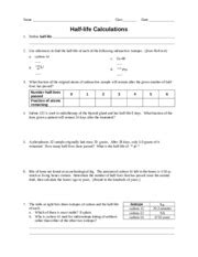 Image result for Half-Life Formul for 9th Graders Worksheet Answer Key