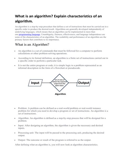 Image result for Features of an Algorithm