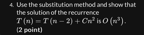 Afbeeldingsresultaten voor Recurrence Relation Substitution Method Ans Generator