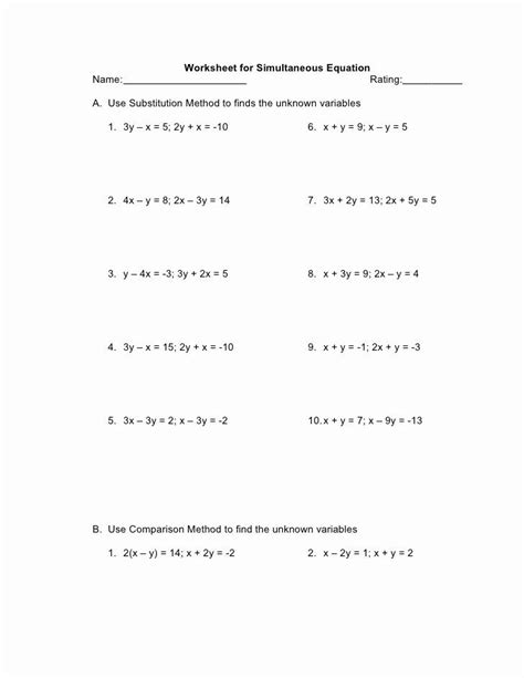 Substitution Math Worksheets に対する画像結果