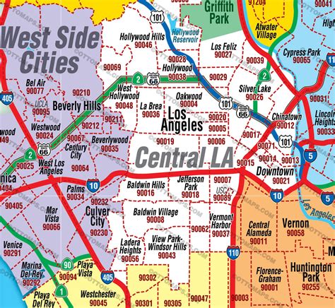 Image result for Zip Code Map for Los Angeles