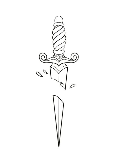 نتيجة الصورة لـ Simple Small Dagger Drawing