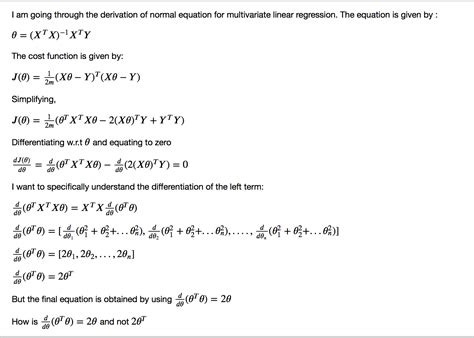 Image result for Machine Learning Normal Equation