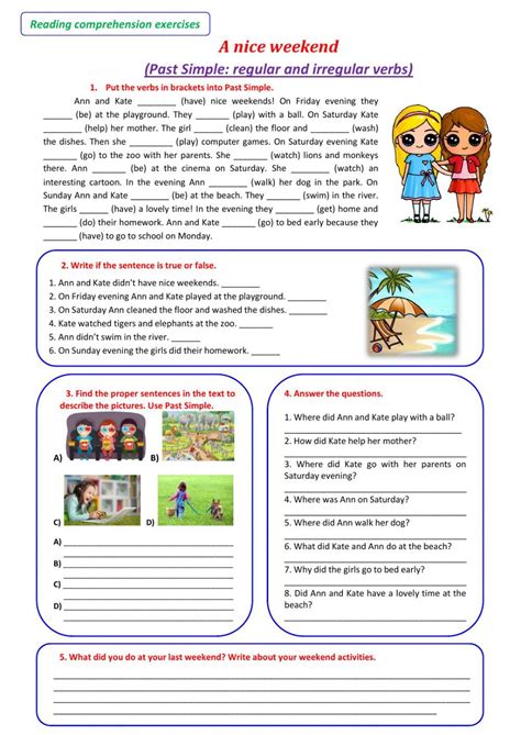Image result for Past Simple Reading Comprehension Worksheet