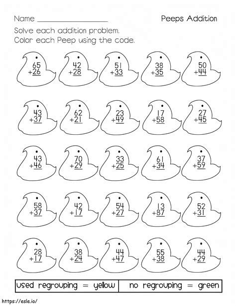Image result for Math Double-Digit Addition Coloring Worksheets