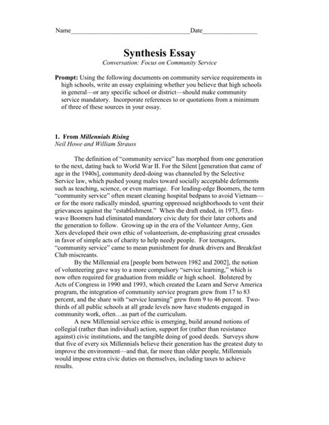 Image result for Example of a Synthesis Essay