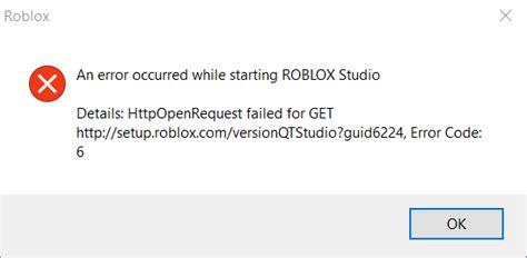 Image result for An Error Starting Roblox Studio