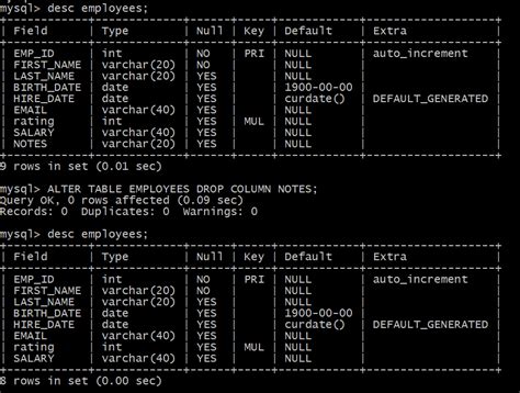 Toradh íomhá ar Clear Command for MySQL