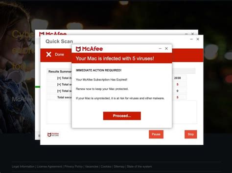 Image result for Fake McAfee Pop Up