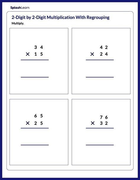 2-Digit Math Worksheets 4th Grade Multiplication に対する画像結果