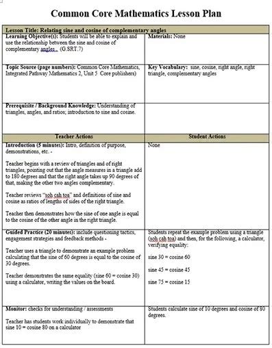 Toradh íomhá ar Lesson Plan Template Bilingual Math