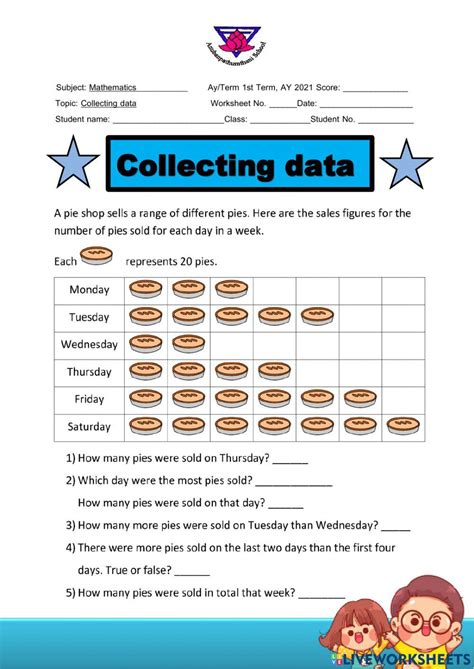 Representing Data Worksheet に対する画像結果