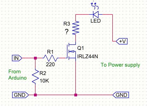 Arduino MOS FET LED Schematic に対する画像結果