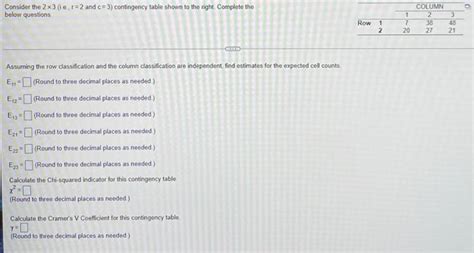 Image result for 2X3 Contingency Table