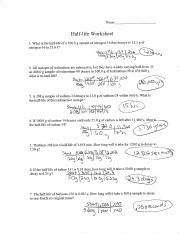 Image result for Half-Life Formul for 9th Graders Worksheet Answer Key