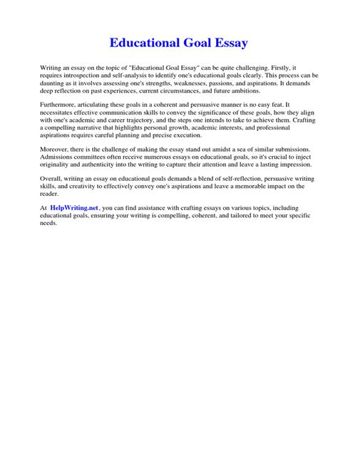 Image result for Educational Goals Essay Examples
